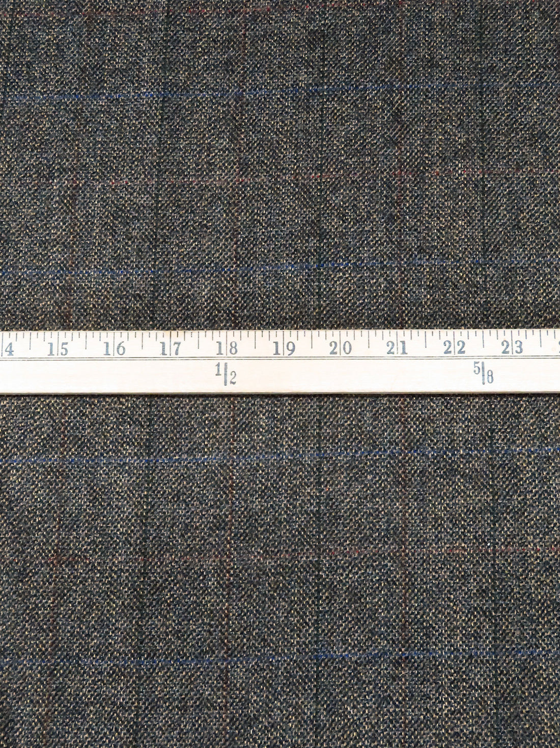 Dark Charcoal Gray/Rust/Dark Royal Blue/Multi 100% Wool Plaid Weave Tweed Suiting 60W