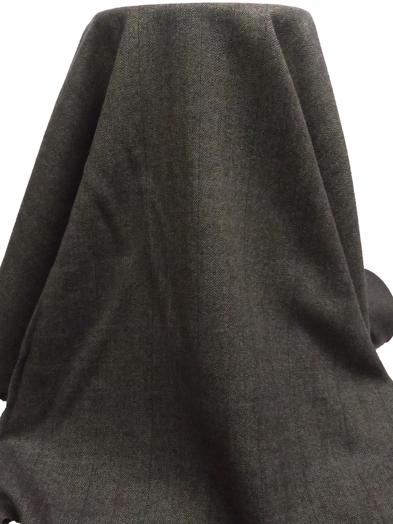 Dark Charcoal Gray/Rust/Dark Royal Blue/Multi 100% Wool Plaid Weave Tweed Suiting 60W