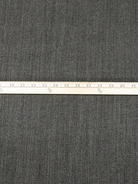 Dark Charcoal Gray/Beige 100% Worsted Wool Herringbone Weave Crepe Suiting 58W