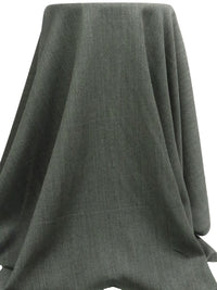Dark Charcoal Gray/Beige 100% Worsted Wool Herringbone Weave Crepe Suiting 58W
