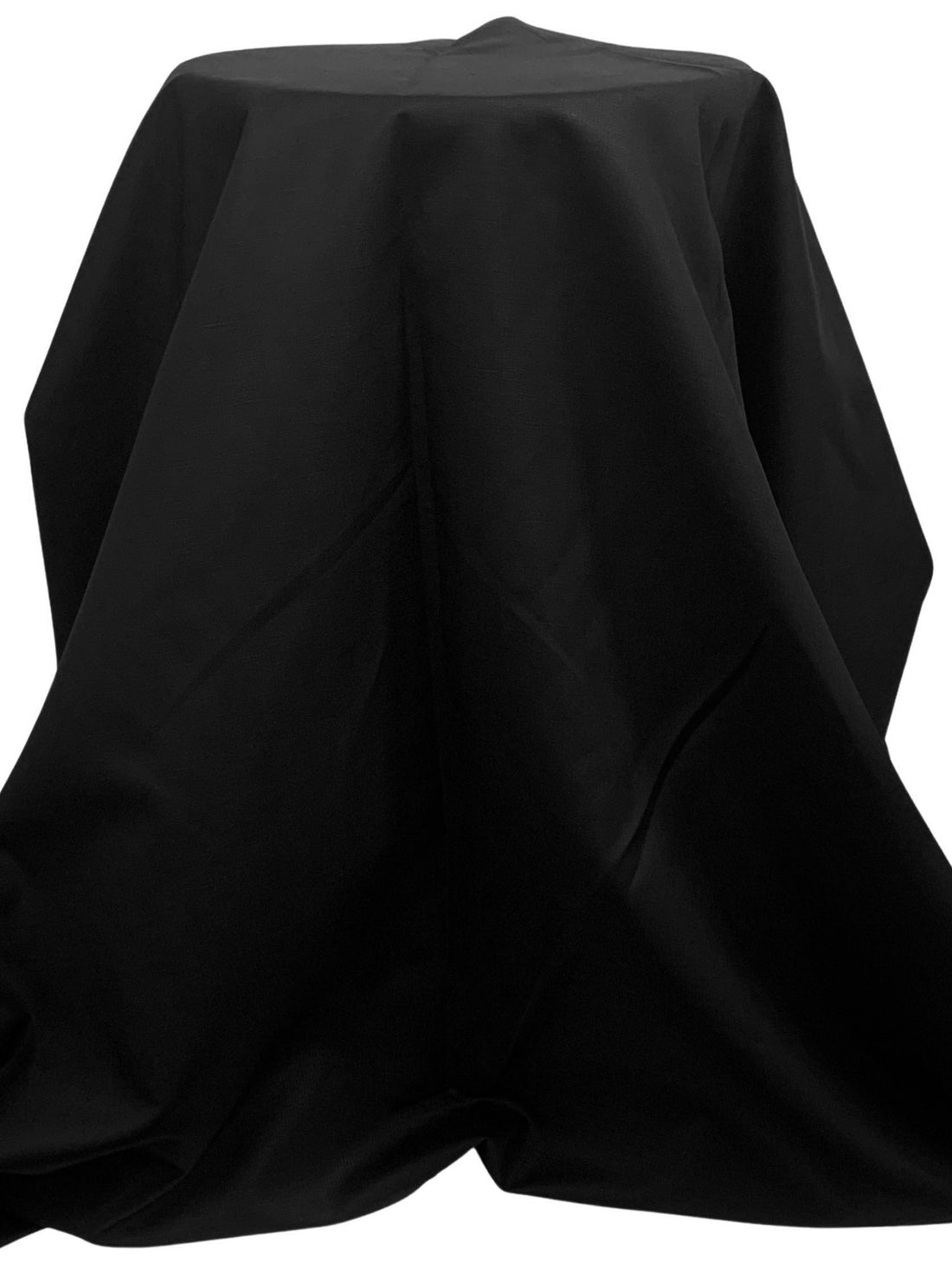 Jet Black 100% Linen Stripe Weave Midweight Woven 52W