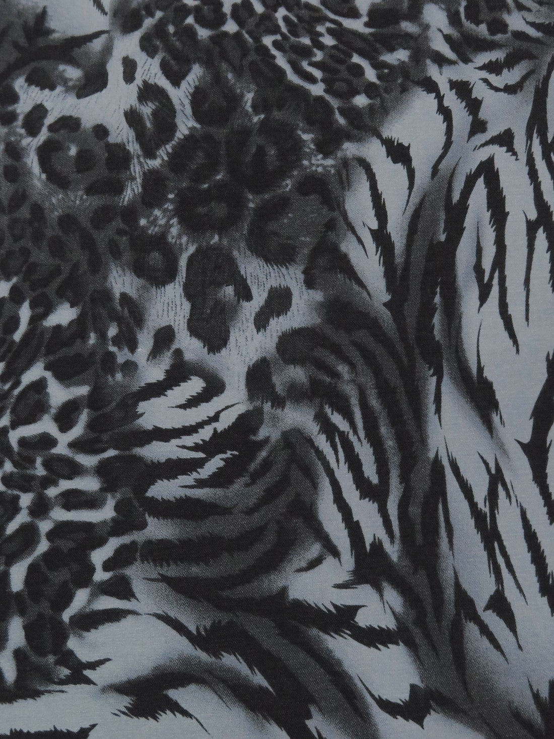 Black/Seal Gray/Dark Iron Gray Rayon/Nylon/Lycra Animal Print Stretch Bengaline Suiting - NY Designer - 60W