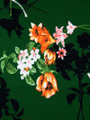 Rich Forest Green/Soft Pink/Black/Multi Polyester/Lycra Large Floral Stems Print DTY Knit - NY Designer - 58W