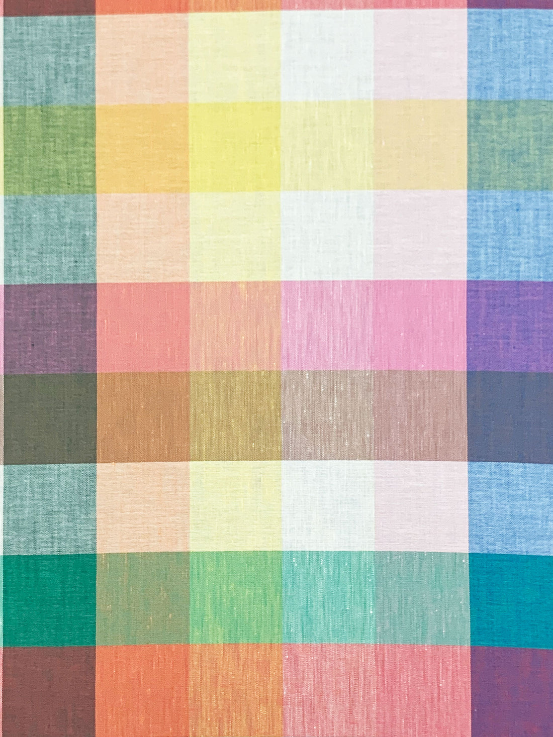 Lemon/Rose Dust/Wisteria/Multi 100% Linen Yarn-Dyed Multi-Check Shirt Weight Woven 57W