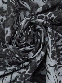 Black/Seal Gray/Dark Iron Gray Rayon/Nylon/Lycra Animal Print Stretch Bengaline Suiting - NY Designer - 60W