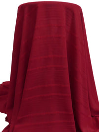 Lipstick Red 100% Polyester Horizontal Stripe Weave Crinkle Chiffon 58W