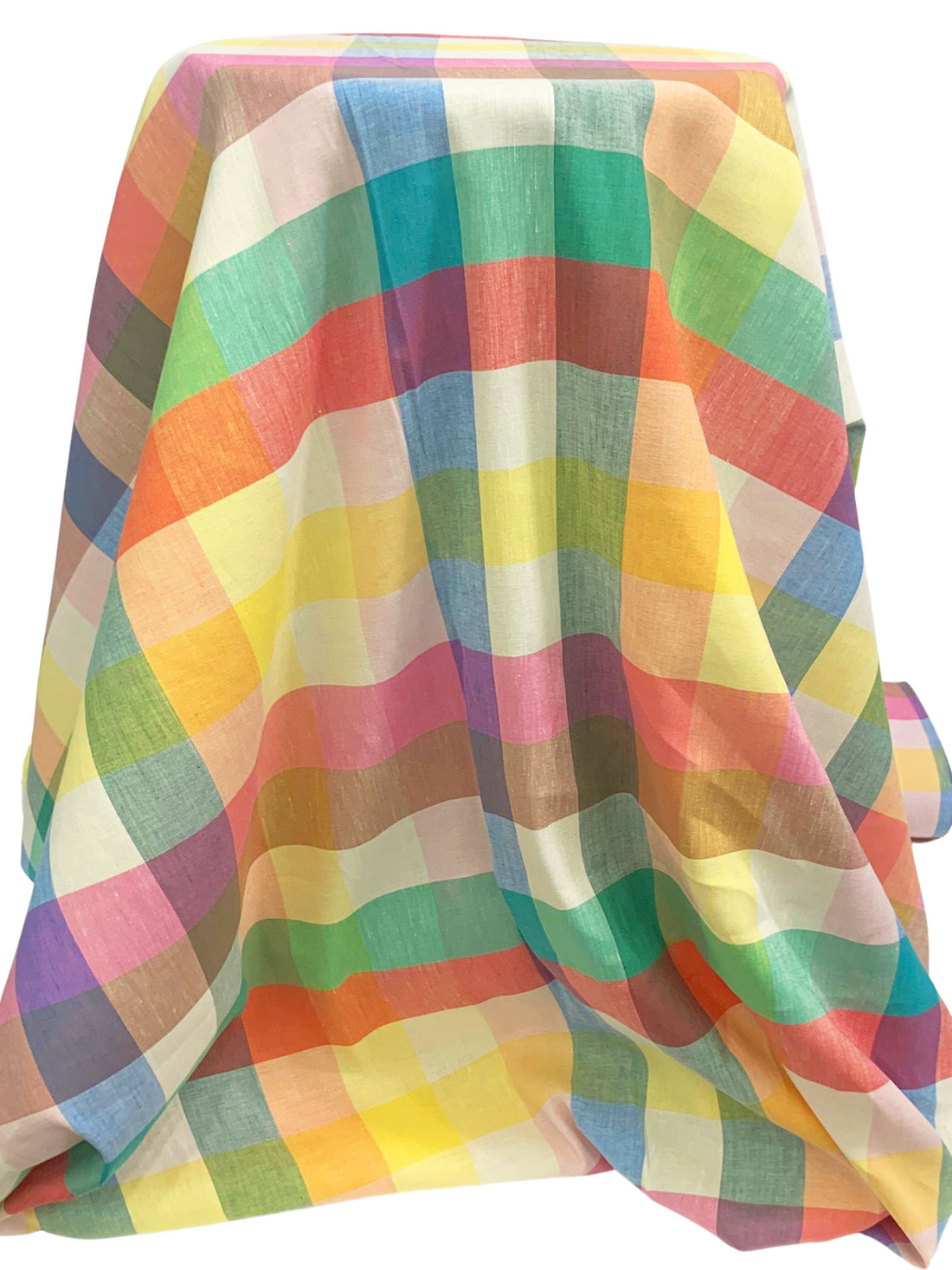 Lemon/Rose Dust/Wisteria/Multi 100% Linen Yarn-Dyed Multi-Check Shirt Weight Woven 57W