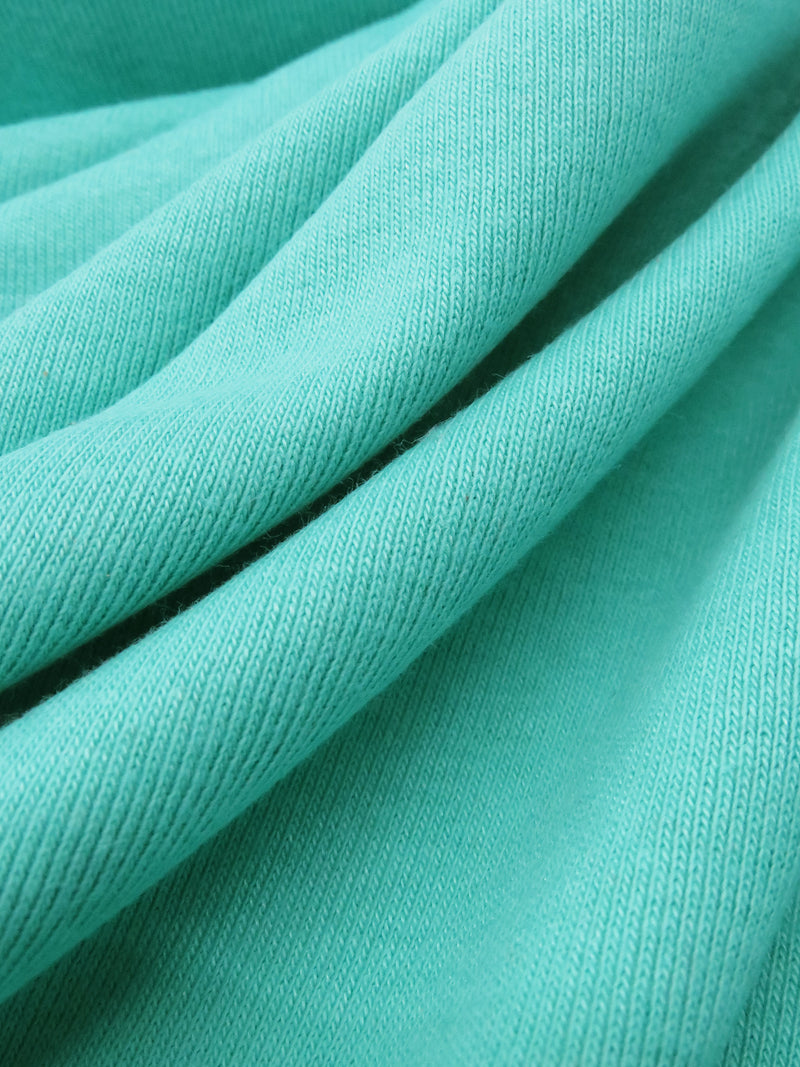 Robin's Egg Blue Cotton/Polyester Tubular Fine Rib Knit 33W