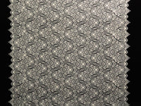 Black/Bone Polyester/Lycra Double Border Ornate Print ITY Knit - NY Designer - 59W