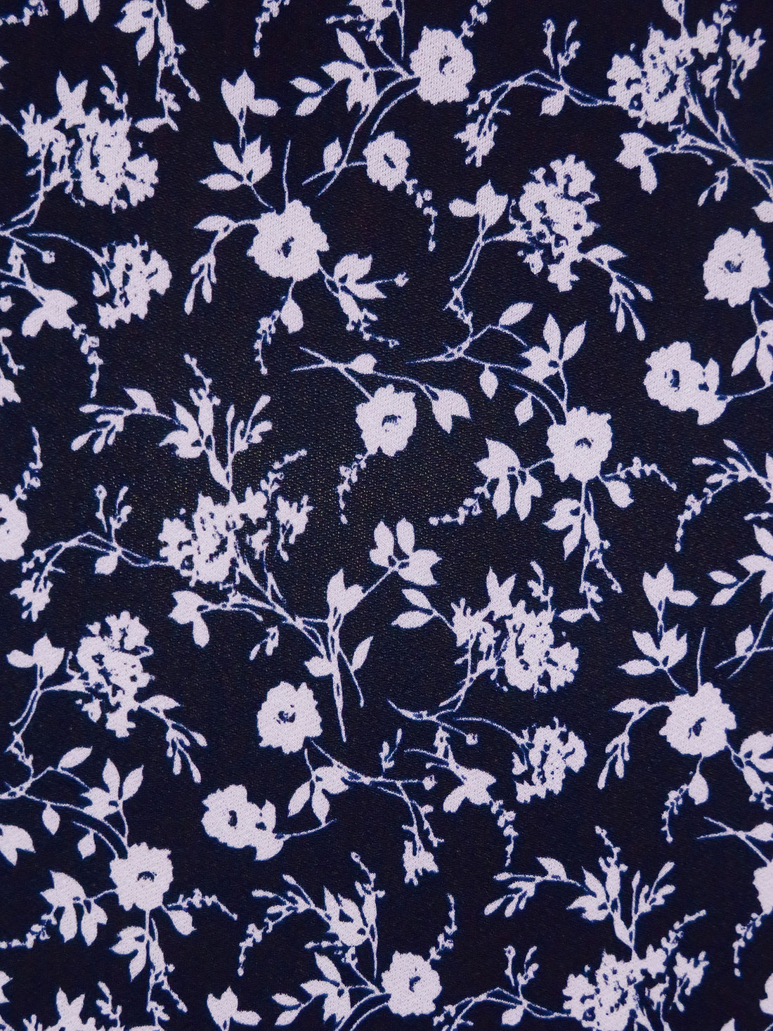 Midnight Navy/Lavender Polyester/Lycra Floral Print Crepe ITY Knit - NY Designer - 59W