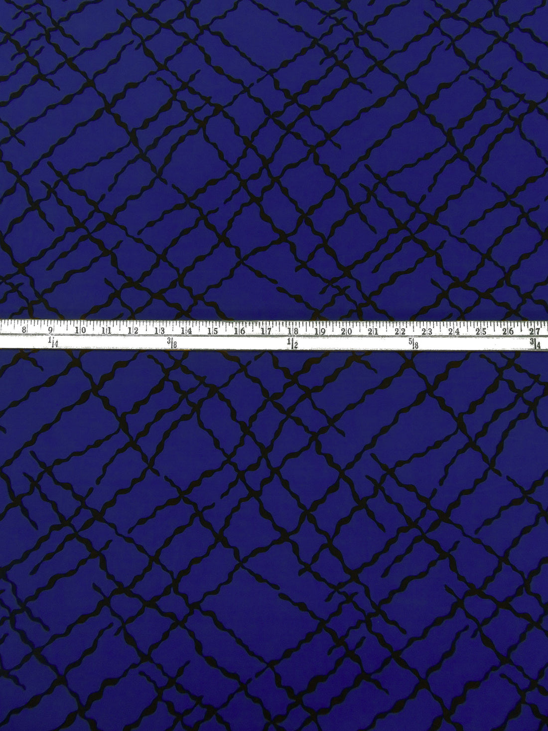 SOLD BY THE PANEL ONLY - Dark Navy/Black Polyester/Lycra Abstract Line Print ITY Knit - NY Designer - 59W