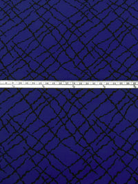 SOLD BY THE PANEL ONLY - Dark Navy/Black Polyester/Lycra Abstract Line Print ITY Knit - NY Designer - 59W