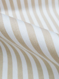 Shortbread Tan/White Cotton/Polyester/Lycra Vertical Stripe Print Stretch Twill Bottom Weight Woven - NY Designer - 58W