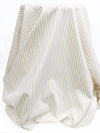 Shortbread Tan/White Cotton/Polyester/Lycra Vertical Stripe Print Stretch Twill Bottom Weight Woven - NY Designer - 58W