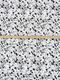 White/Black Rayon/Nylon/Lycra Splatter Print Stretch Bengaline Suiting - NY Designer - 56W