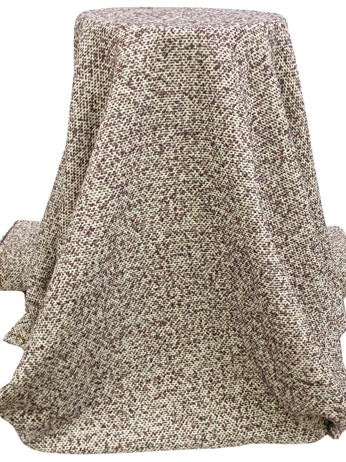 Raisin/Off-White Wool/Nylon Boucle Coating - NY Designer - 59W
