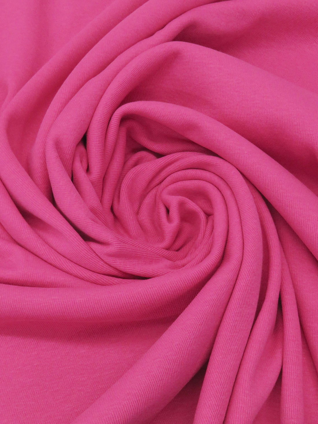 Raspberry Pink Cotton/Polyester Tubular Fine Rib Knit 35W