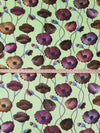 Pistachio/Espresso/Dark Cerulean/Multi 100% Cotton Large Floral Print Voile 56W