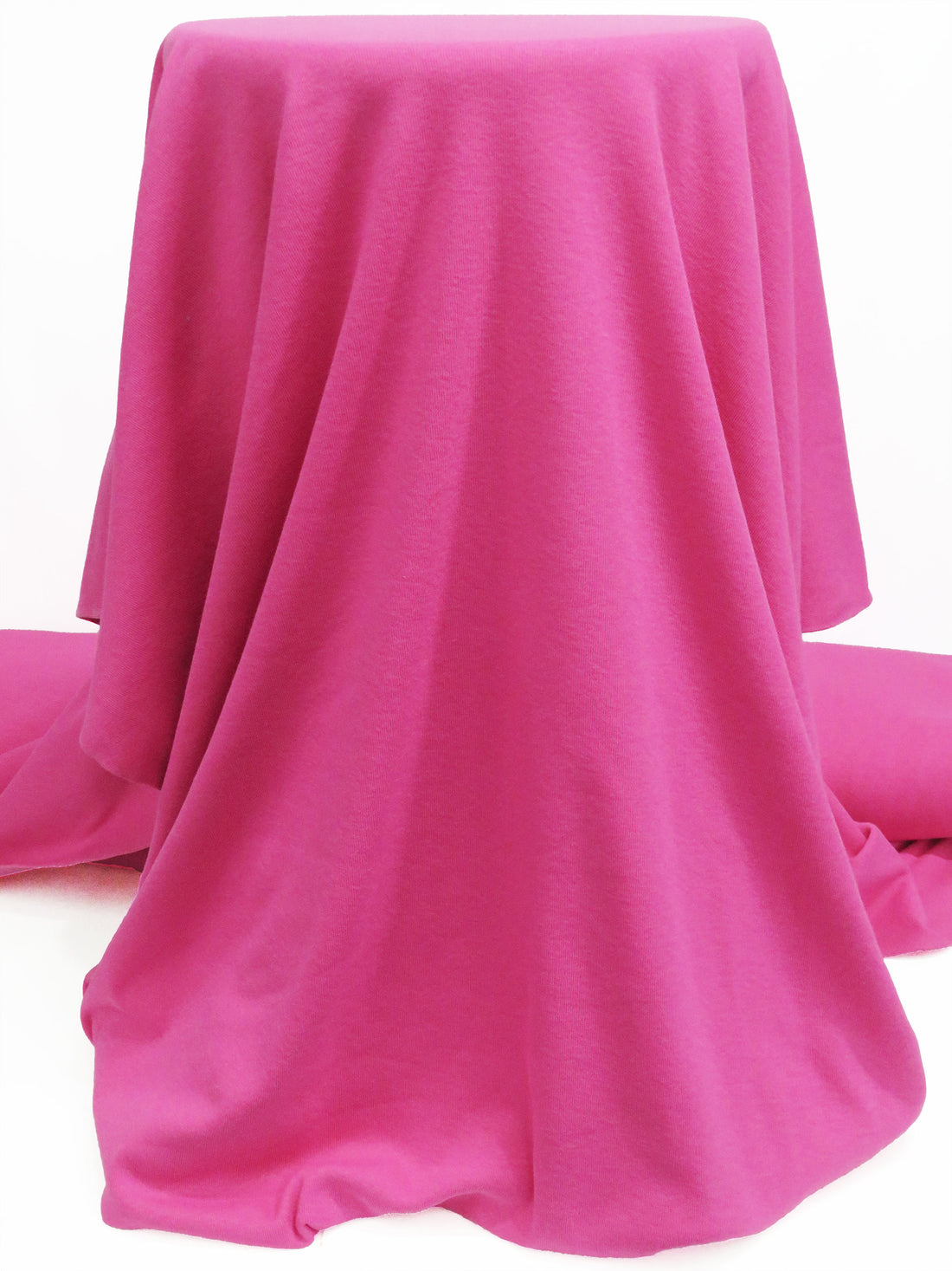 Raspberry Pink Cotton/Polyester Tubular Fine Rib Knit 35W