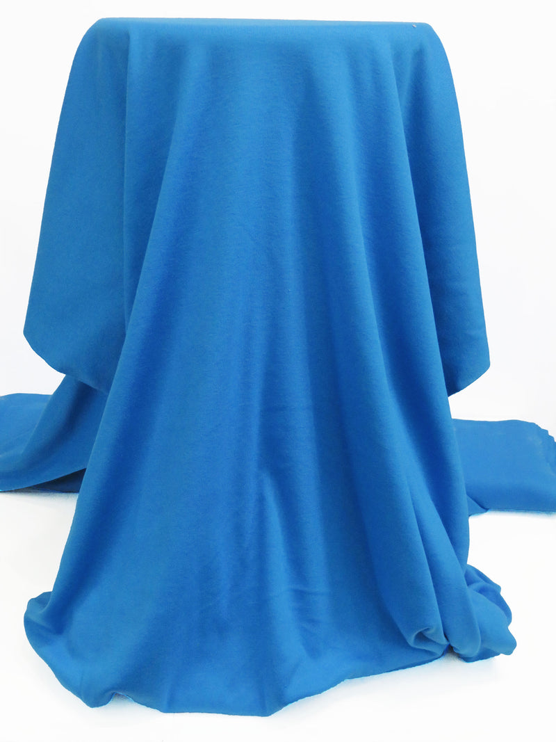 Deep Cerulean Cotton/Polyester Tubular Fine Rib Knit 32W