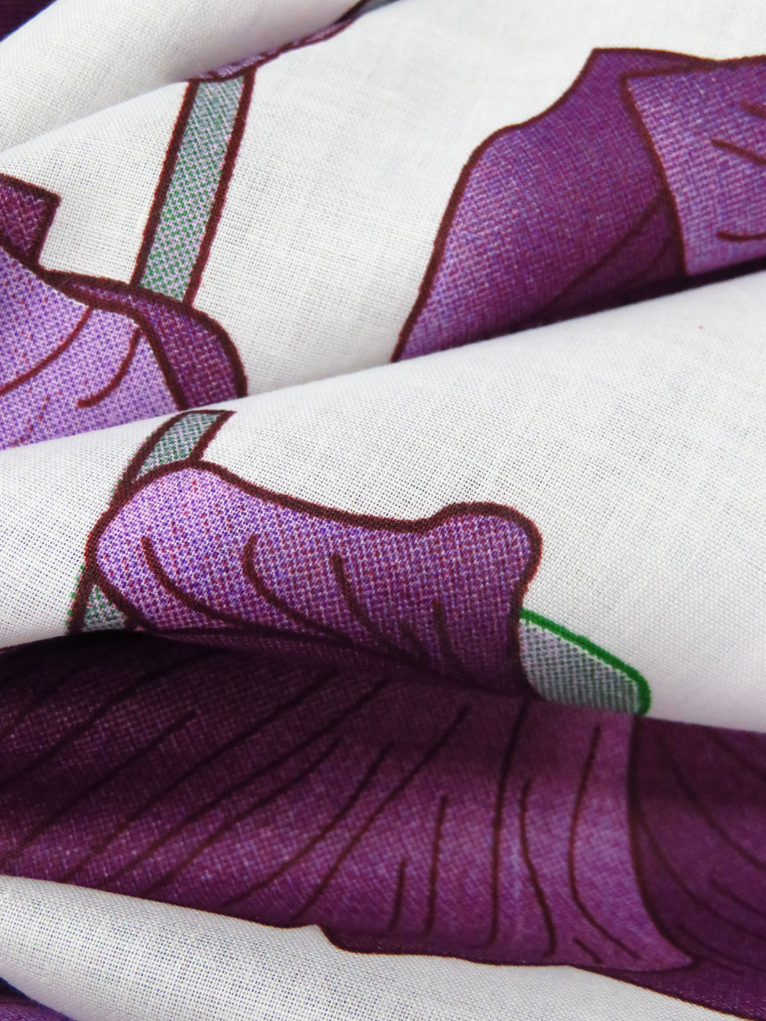 White/Japanese Violet/Muted Claret/Multi 100% Cotton Large Floral Print Voile 56W