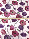 White/Japanese Violet/Muted Claret/Multi 100% Cotton Large Floral Print Voile 56W