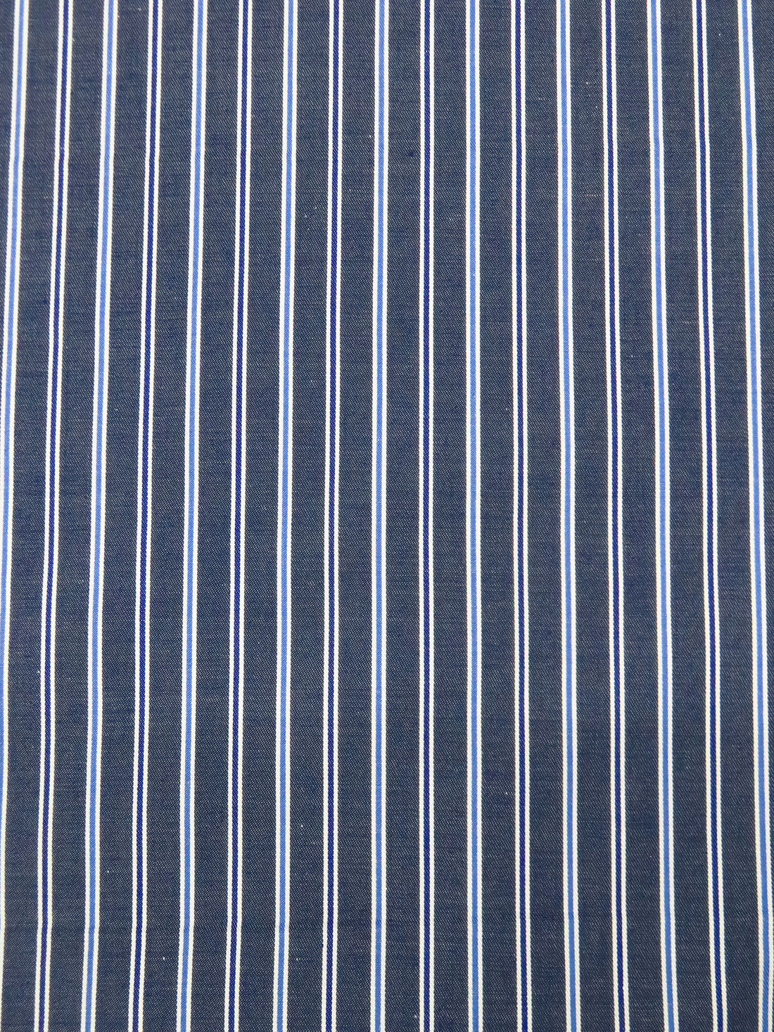 Dark Blue/Vista Blue/Midnight Navy/White 100% Cotton Vertical Stripe Weave Shirting 60W