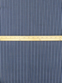 Dark Blue/Vista Blue/Midnight Navy/White 100% Cotton Vertical Stripe Weave Shirting 60W