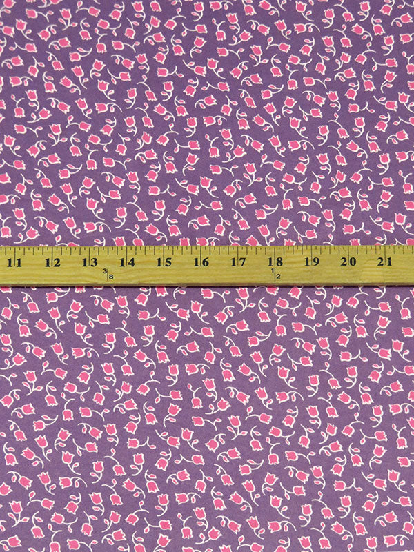 Warm Amethyst/Fandango Pink/White Polyester/Lycra Floral Print Double Brushed Knit 60W