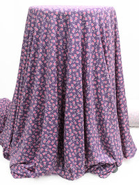 Warm Amethyst/Fandango Pink/White Polyester/Lycra Floral Print Double Brushed Knit 60W