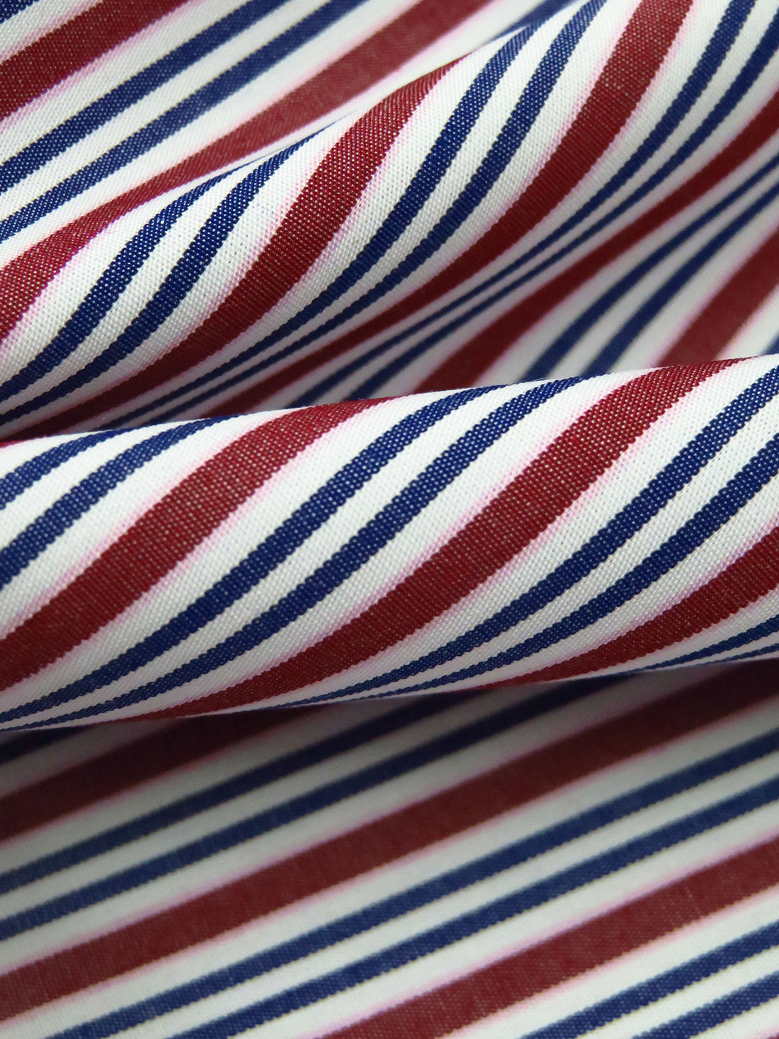 Maroon/White/Dark Blue 100% Cotton Vertical Stripe Weave Shirting 60W