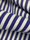 Dark Imperial Blue/White 100% Cotton Vertical Stripe Weave Shirting 58W