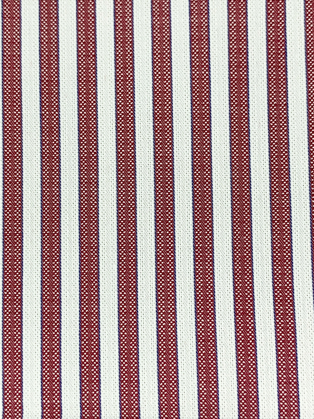 Burgundy/Dark Blue/White 100% Cotton Vertical Stripe Weave Shirting 58W