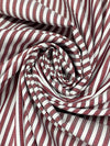 Burgundy/Dark Blue/White 100% Cotton Vertical Stripe Weave Shirting 58W
