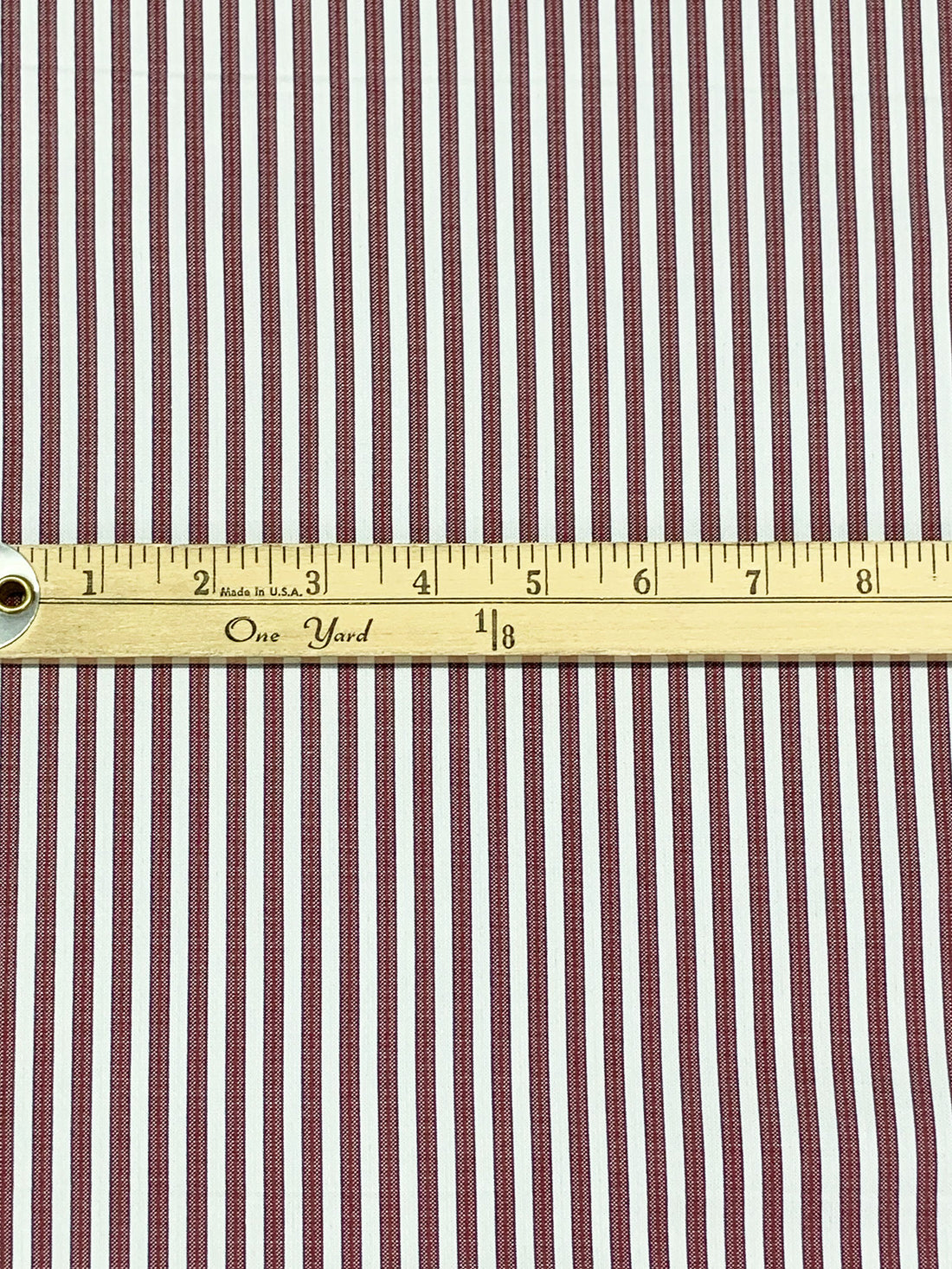 Burgundy/Dark Blue/White 100% Cotton Vertical Stripe Weave Shirting 58W