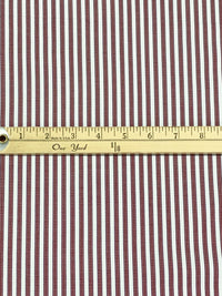 Burgundy/Dark Blue/White 100% Cotton Vertical Stripe Weave Shirting 58W