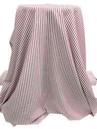 Burgundy/Dark Blue/White 100% Cotton Vertical Stripe Weave Shirting 58W