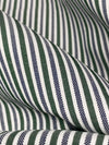 Deep Jungle Green/Dark Navy/White 100% Cotton Vertical Stripe Weave Shirting 58W