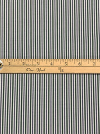 Deep Jungle Green/Dark Navy/White 100% Cotton Vertical Stripe Weave Shirting 58W