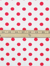 White/Rose Red Rayon/Nylon/Lycra Polka Dot Print Stretch Bengaline Suiting - NY Designer - 58W