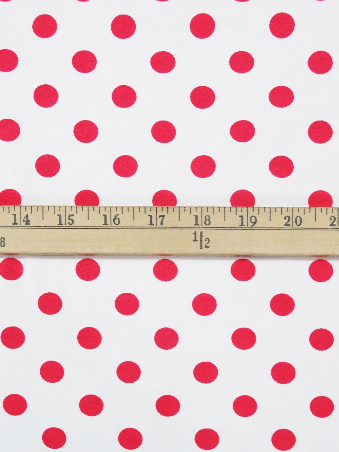 White/Rose Red Rayon/Nylon/Lycra Polka Dot Print Stretch Bengaline Suiting - NY Designer - 58W