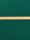 Deep Jungle Green/Navy/Golden Oak 100% Worsted Wool Vertical Stripe Plainweave Suiting 57W