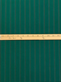 Deep Jungle Green/Navy/Golden Oak 100% Worsted Wool Vertical Stripe Plainweave Suiting 57W