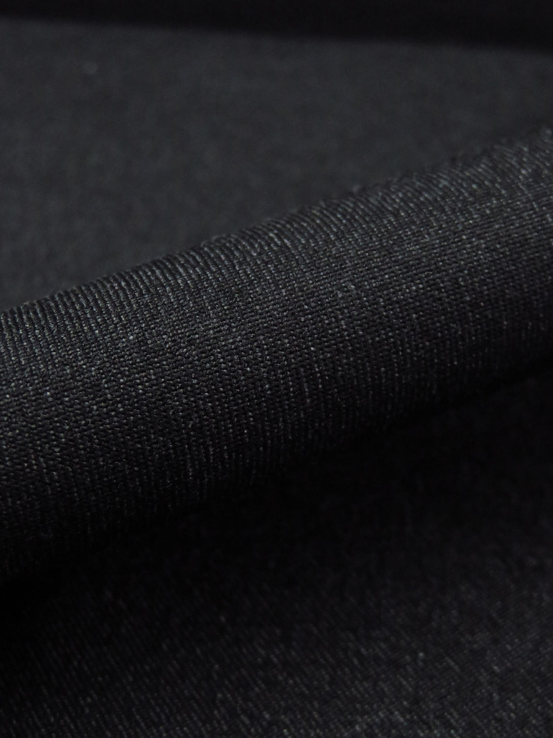 Charcoal Black Rayon/Nylon/Lycra Denim-Look Stretch Bengaline Suiting - NY Designer - 58W