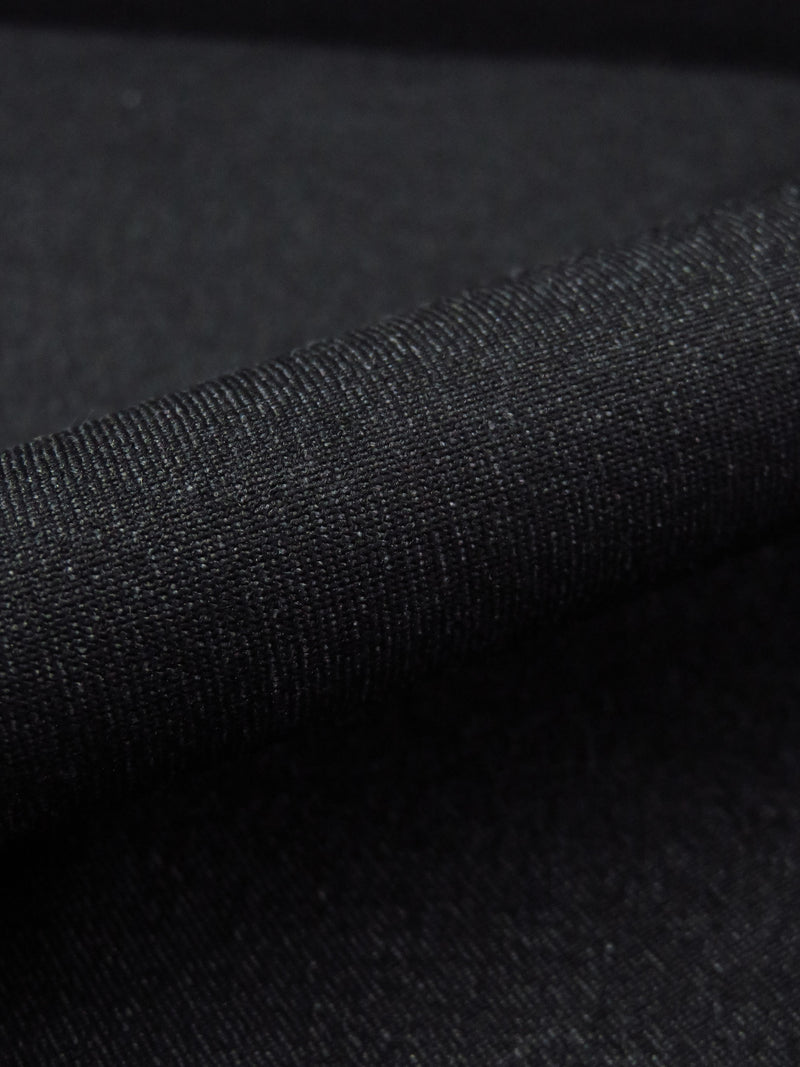 Charcoal Black Rayon/Nylon/Lycra Denim-Look Stretch Bengaline Suiting - NY Designer - 58W