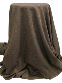 Cream/Black/Caramel/Dark Imperial Blue 100% Worsted Wool Novelty Weave Tweed Suiting 61W