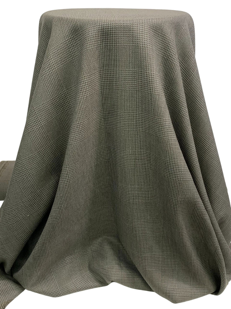 Pewter Forest Green/Light Slate Wool/Nylon Glend Plaid Suiting 58W