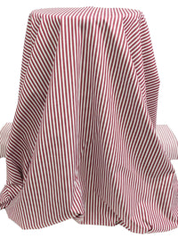 Maroon/White/Baby Pink/Dark Navy 100% Cotton Vertical Stripe Weave Shirting 58W