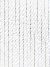 White/Light Steel Blue 100% Cotton Vertical Pinstripe Weave Shirting 62W