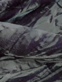 Battleship Gray/Dark Purple Rayon/Acetate Crinkle Velvet - NY Designer - 52W